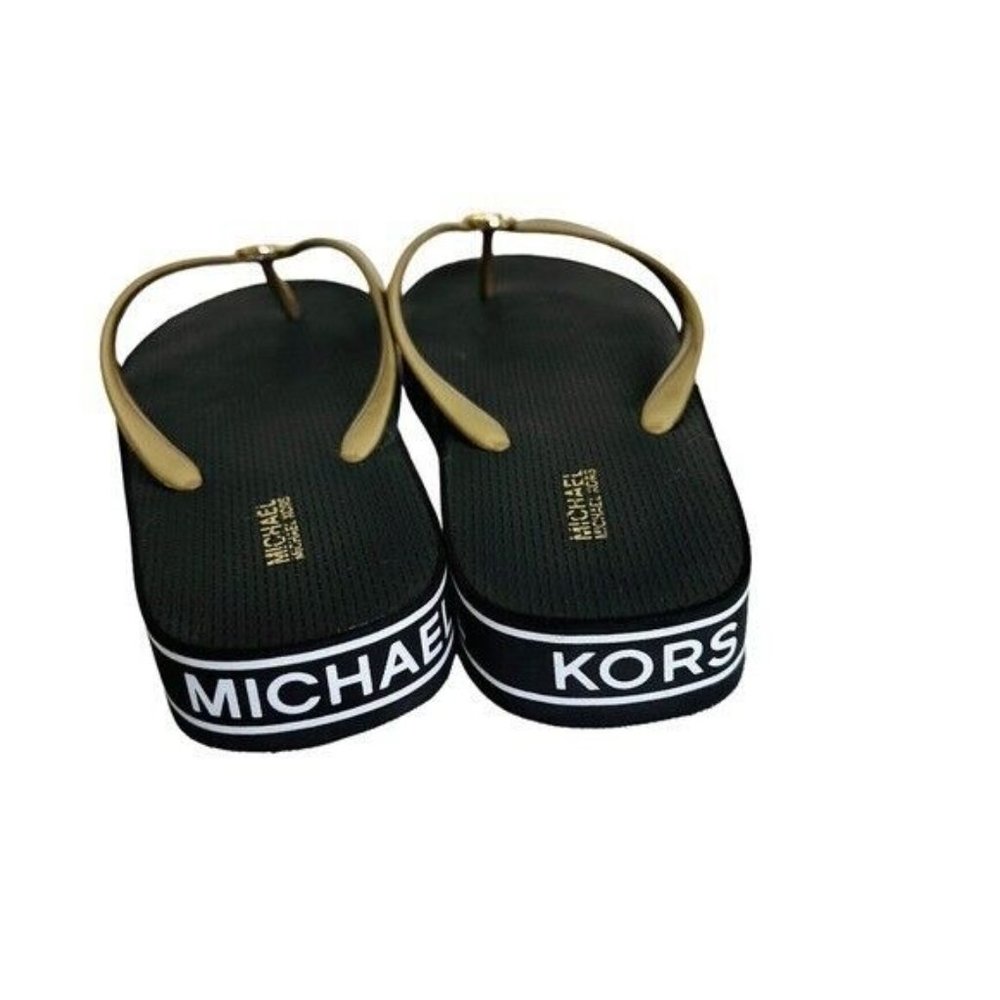 MICHAEL KORS WOMENS PLATFORM FLIP FLOPS SANDALS SHOES SIZE 10M BLACK - Picture 3 of 6